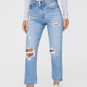 Levis Wedgie Straight High Waisted Black Jeans